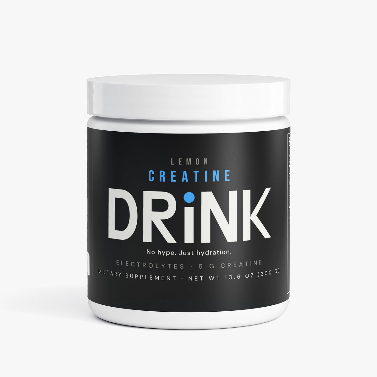DRiNK Creatine + Lemon hydration drink mix tub — 5g creatine monohydrate plus electrolytes