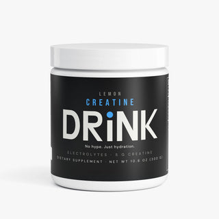 DRiNK Creatine + Lemon hydration drink mix tub — 5g creatine monohydrate plus electrolytes