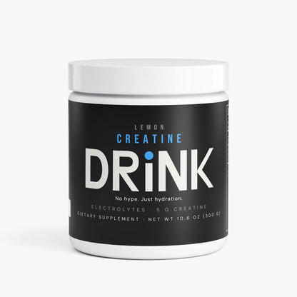 DRiNK Creatine + Lemon hydration drink mix tub — 5g creatine monohydrate plus electrolytes