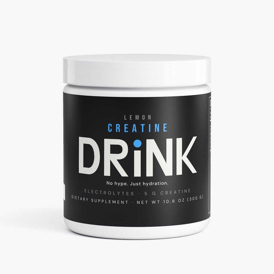 DRiNK Creatine + Lemon hydration drink mix tub — 5g creatine monohydrate plus electrolytes