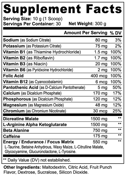 Fruit Punch Pre-Workout Powder